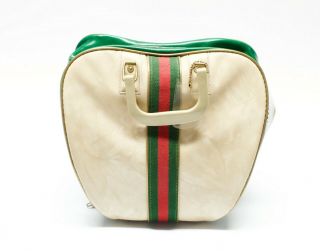 Brunswick 70s Vintage Bowling Ball Bag With Wire Rack Green 3