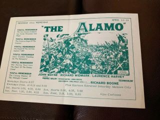 The Alamo Vintage Movie Flyer