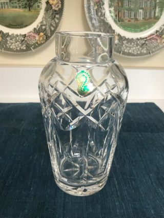 Vintage 7 3/4 " Waterford Cut Crystal Vase Cocktail Shaker With Label