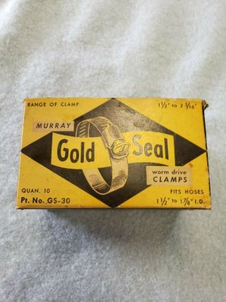 Vintage (9) Nos Murray Gold Seal Hose Clamps Box Chevrolet Ford Mopar