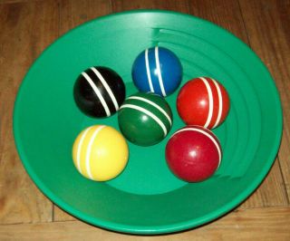 Croquet Balls Set Of 6 Vintage 2 Striped