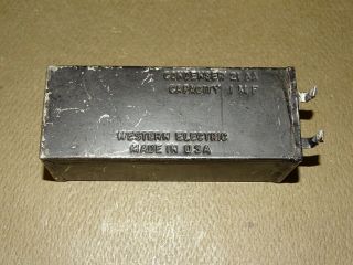 Western Electric Type 21aa Condenser,  1 Mfd,  1000 Vdc,  Black