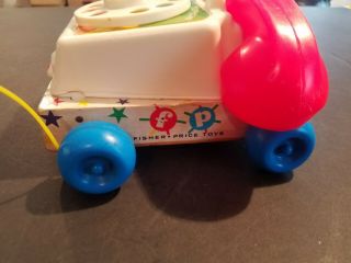 Vintage 1961 Fisher Price Telephone 2063 Pull String Toy Chatter Phone 4
