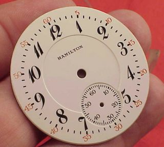 Dress 16s Hamilton Vintage Pocket Watch Porcelain Enamel Dial