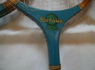 Vintage Blue Ribbon Wooden Wood Badminton Rackets Racquets 7,  Nets,  Birdies 3