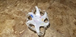 Murano Style Art Glass Star Fish Bowl Candy Dish Unique Vintage 2