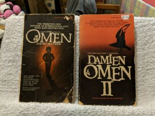 Vintage The Omen & The Omen Ll By David Seltzer 1976 & 1978 Signet Paperbacks