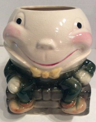 Vintage Humpty Dumpty Cookie Jar Brush W18 Usa No Lid Mccoy