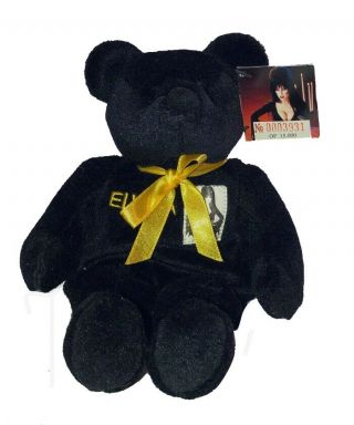 Vintage 1999 Elvira Mistress Of The Dark Black Bear Plush Nwt Le 15,  000 Numbered