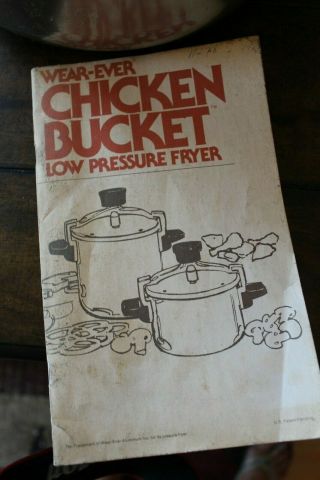 Vintage WEAR - EVER Chicken Bucket Low Pressure Fryer 6 Qt S18 2