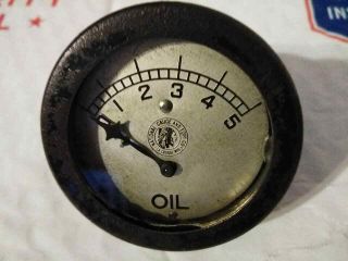 Vintage National Gauge Eqpt Co Indian 0 - 5 Lbs Oil Pressure Gauge Rat Rod Oem