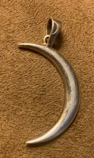 Vintage Peter Stone Pscl Sterling Silver 925 Crescent Moon Charm Pendant