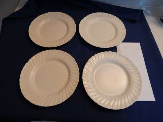 Vtg Gladding Mcbean Franciscan Coronado White Ivory Salad Plates 8 1/4 " Set 4
