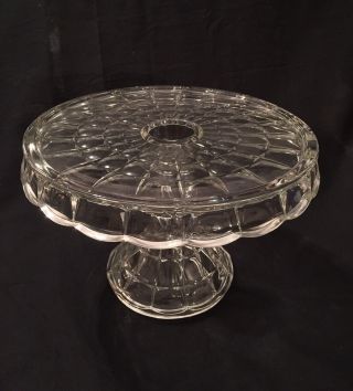 Vintage Indiana Glass " Constellation " Pedestal Cake Stand 10 " Wide -