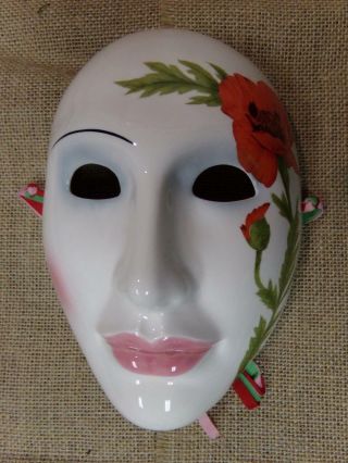Vintage 1984 Ceramic Handpainted Mask Vandor Near Perfect Japan