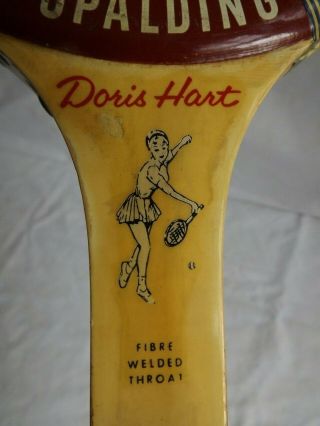 Vintage Wooden Spalding Doris Hart Signatature Photo Model Tennis Racket