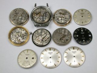 Swiss Vulcain Men’s Vintage Wristwatch Movements & Dials.  157j