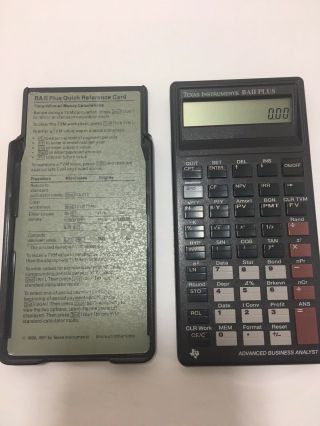 Vintage Texas Instruments Ti Ba Ii Plus Advanced Business Analyst Calculator 