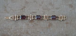 Vintage Sarah Coventry Amethyst & Ice Gold Toned Bracelet