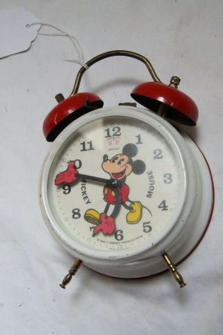 Vintage Bradley Disney Mickey Mouse Windup Alarm Clock.  German.  Parts/repair