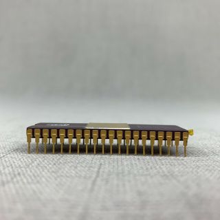 Vintage IBM Intel Purple Ceramic & Gold C8087 - 3 Math Co - Processor Chip 3