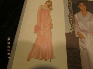 Uncut Vintage 70s Negligee Peignoir Nightgown Robe 14 16 Simplicity 8764 Pattern