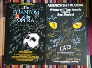 Phantom Of The Opera Cats Signed Window Card Vintage Poster Set Broadway Musical
