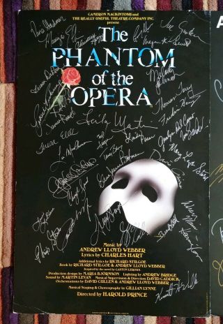 Phantom of the Opera Cats Signed Window Card Vintage Poster Set Broadway Musical 2