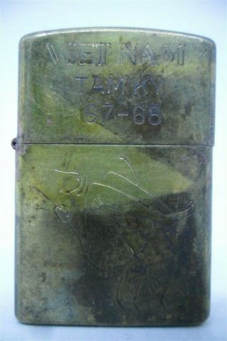 Vietnam War Zippo Lighter Tam Ky 67 68 Vintage