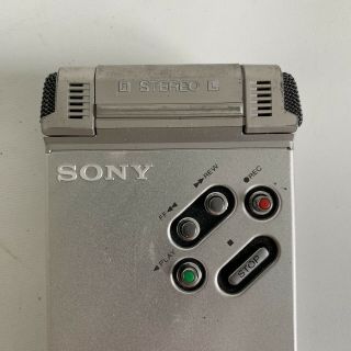 vintage Sony Stereo Cassette - Corder Recorder WM - R2 Recording Walkman silver body 5