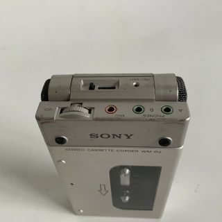 vintage Sony Stereo Cassette - Corder Recorder WM - R2 Recording Walkman silver body 8