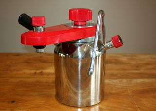 Vintage Elebak Stove Top Espresso Maker 3 - 6 - 9 Cups - Red & Stainless - Exc Cond