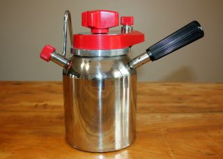 Vintage Elebak Stove Top Espresso Maker 3 - 6 - 9 Cups - Red & Stainless - Exc Cond 3