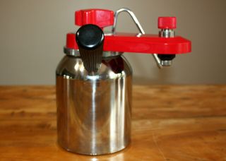 Vintage Elebak Stove Top Espresso Maker 3 - 6 - 9 Cups - Red & Stainless - Exc Cond 4