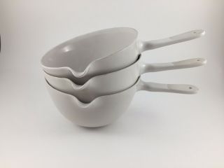 Set 3 Vintage Coors Porcelain Crucible W Handle 180 - 4a F29 Lab Industrial Bowls