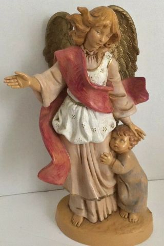 Vintage Fontanini: 12 Inch Figure,  Guardian Angel With Child,  Italian,  Marked1957