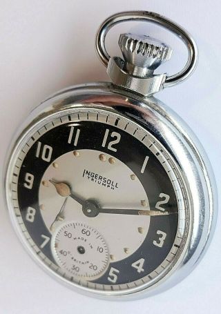 Vintage Ingersoll Triumph Pocket Watch - Easy? Repair Project - Gt.  Britain 4