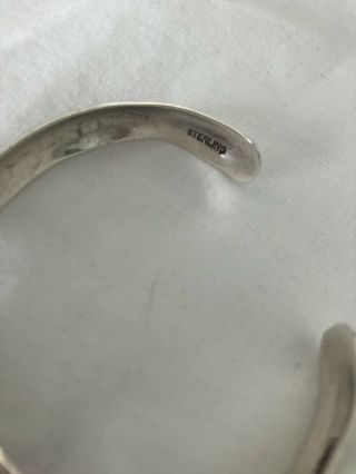 Vintage Sterling Silver Native American Navajo Cuff Bracelet Signed Tracy 6