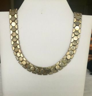 VINTAGE 1945 ALFRED PHILIPPE CROWN TRIFARI TESSELLATED HONEYCOMB CHOKER NECKLACE 5