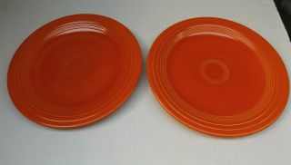 Vintage Homer Laughlin Fiesta 10 1/2 " Inch Dinner Plates Radioactive Red