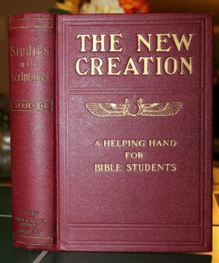 1912 The Creation Studies In The Scriptures Winged Globe Watchtower Jehovah
