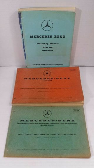 Vintage Germany Mercedes 230s Type 190 Db Transmission Workshop Manuals / Books