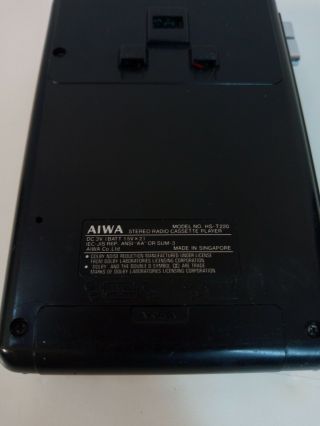 Vtg AIWA HS - T220 Bass Cassette Player Walkman AM/FM Radio Tuner 5