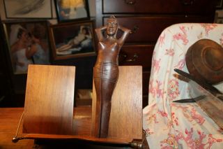 Vintage Hand Carved Naked Nude Lady Wooden Nutcracker 12 "