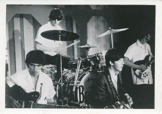 George Harrison Paul Mccartney The Beatles Vintage Candid Ed Sullivan Show Photo