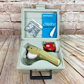 Vintage Dymo Label Maker M - 6 Labeling Kit With Case Mark Vi Bundle