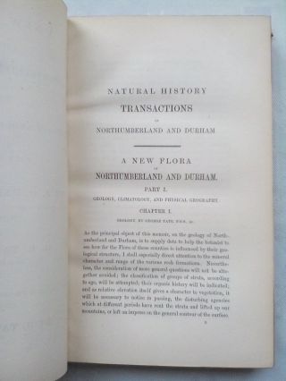 NATURAL HISTORY TRANSACTIONS OF NORTHUMBERLAND AND DURHAM.  ANTIQUE VOL II 1867 6