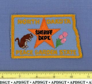 Peace Garden State Sheriff (old Vintage) North Dakota Police Patch State Shape