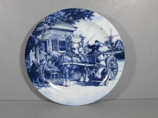 Vintage 1984 Ter Steege Bv Delft Blauw Hanging Wall Plate,  Tavern,  Holland