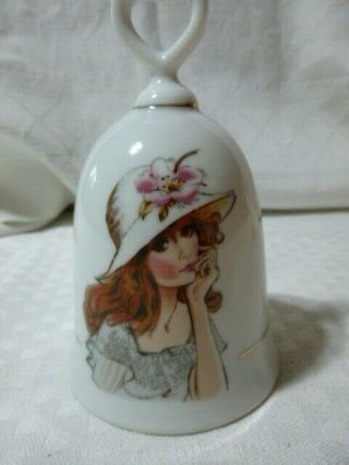 Vintage Fine Quality Lego Porcelain Bell woman lady Japan 4 3/4 